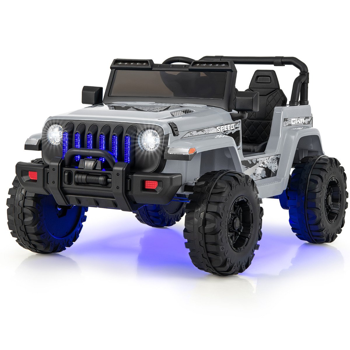 12V Kids Ride on Truck with 2.4G Parental Remote Control and Music-Grey