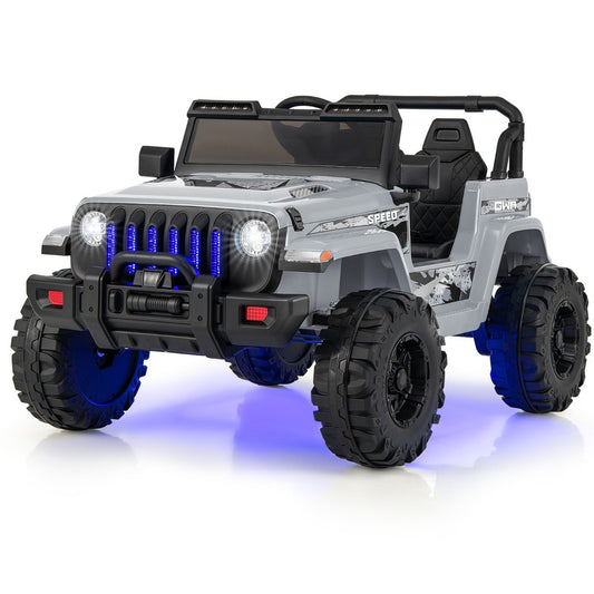 12V Kids Ride on Truck with 2.4G Parental Remote Control and Music-Grey