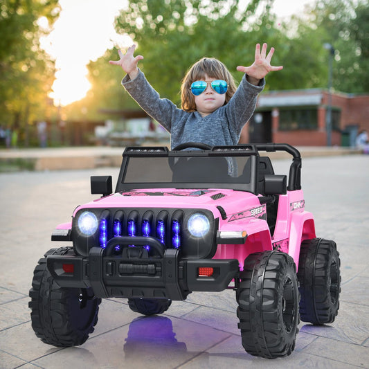 12V Kids Ride on Truck with 2.4G Parental Remote Control and Music-Pink