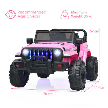 12V Kids Ride on Truck with 2.4G Parental Remote Control and Music-Pink