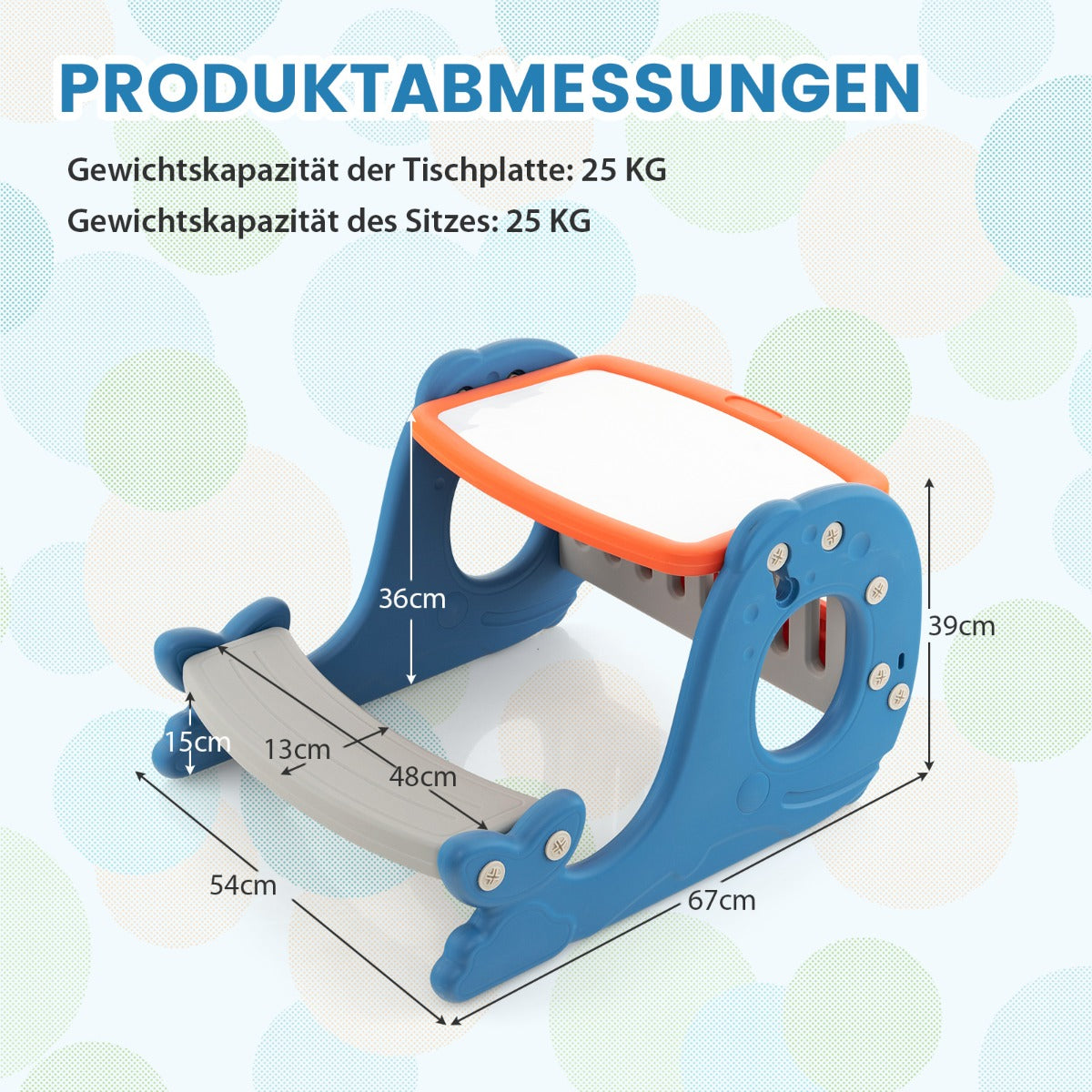 Multi-functional Convertible Kids Activity Table Set-Blue