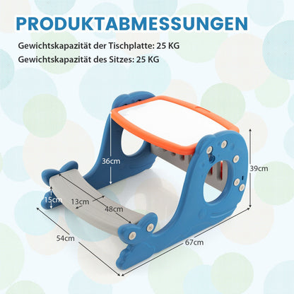 Multi-functional Convertible Kids Activity Table Set-Blue