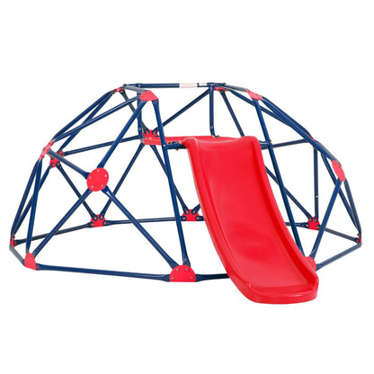 Geometric Dome Climber and Play Set with Slide for Outdoor-Red