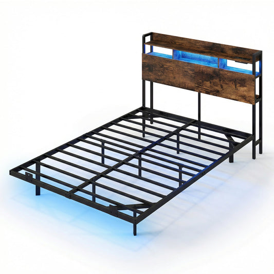 King Size Bed Frame in Rustic Brown