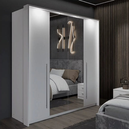 Kirklees Swinging Doors Wardrobe with Mirror - 210 Lava Grey