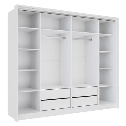 Kirklees Swinging Doors Wardrobe with Mirror - 256 White