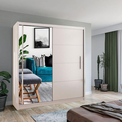 Keynes White Single Mirrored Sliding Door Wardrobe - 4 Sizes