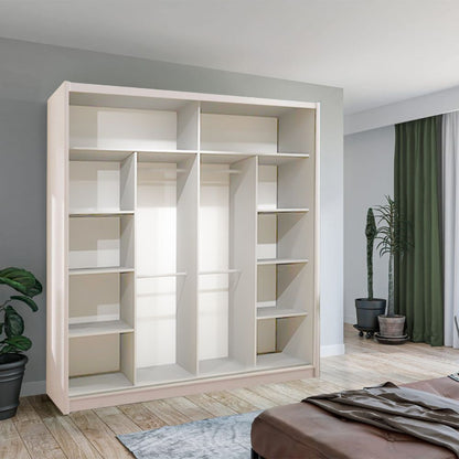 Keynes Oak Single Mirrored Sliding Door Wardrobe - 4 Sizes