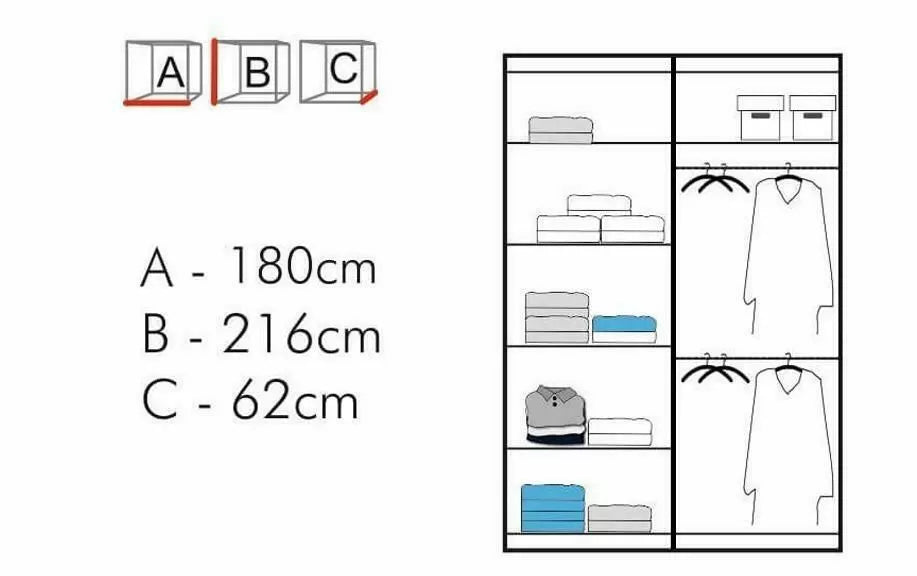 Nicole Mirrored Sliding Wardrobe - White