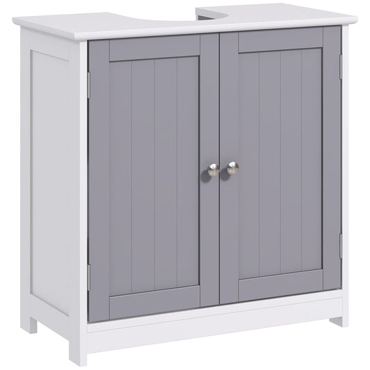kleankin Under-Sink Storage Cabinet in White and Grey