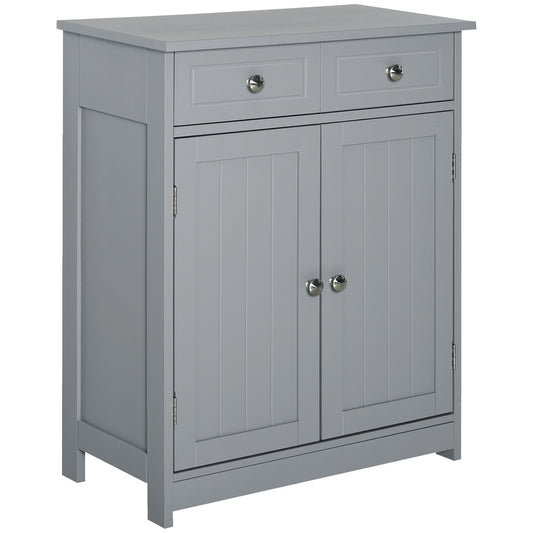 kleankin Freestanding Bathroom Storage Cabinet in Grey