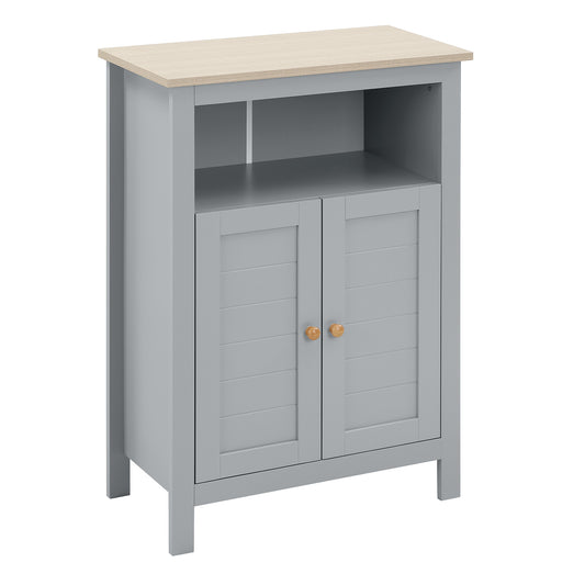 kleankin Bathroom Floor Cabinet in Grey