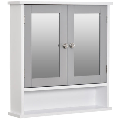 kleankin Bathroom Wall Storage Cabinet - Grey