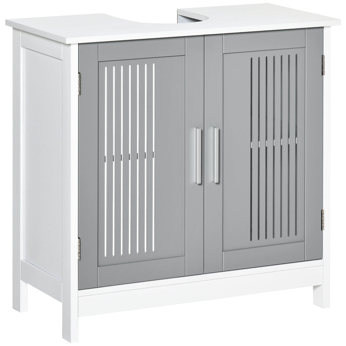 kleankin Modern Under Sink Cabinet with 2 Doors in Grey
