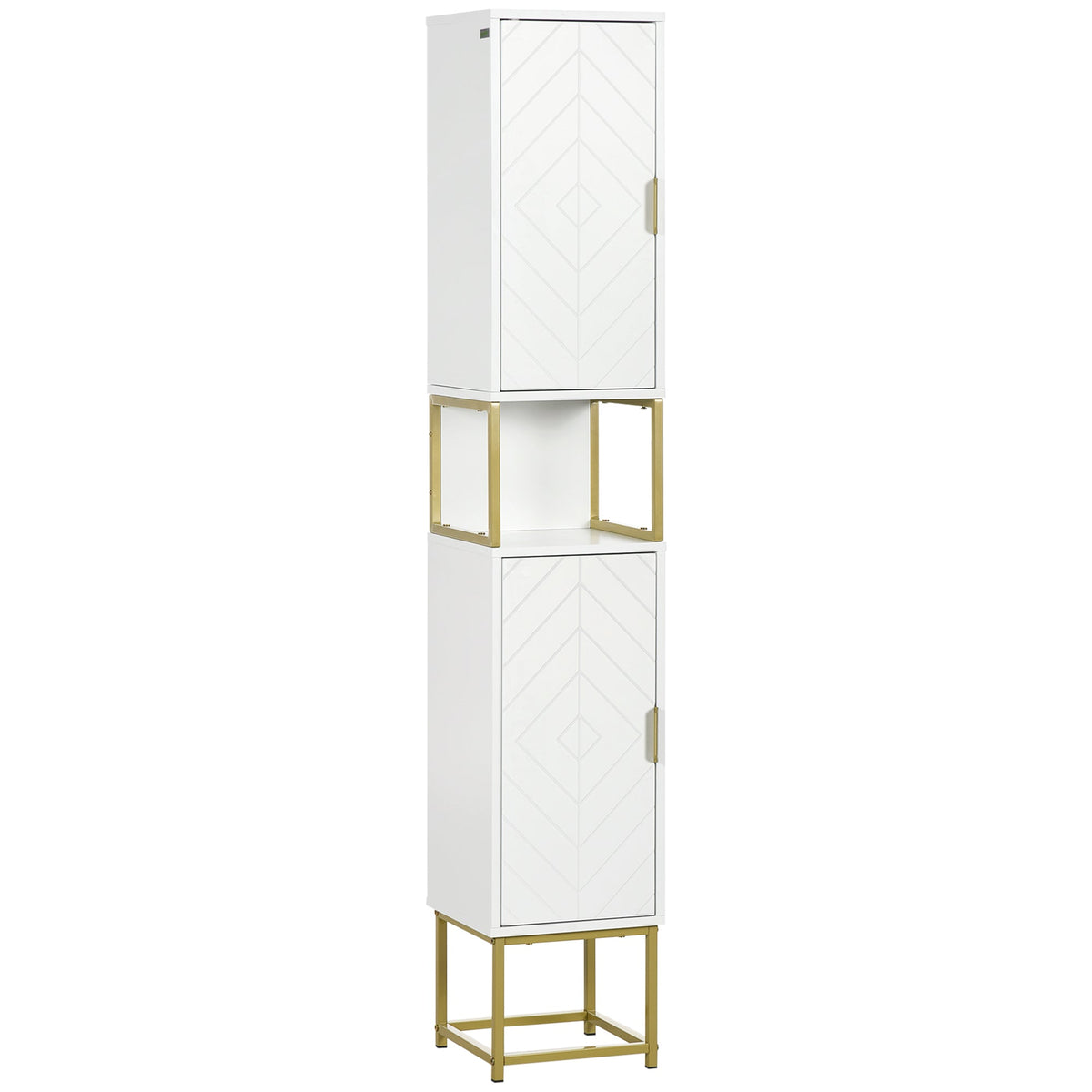 kleankin Narrow Bathroom Storage Cabinet in White