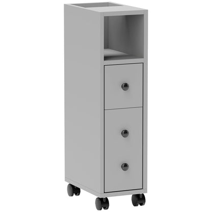 kleankin Slimline Bathroom Storage Cabinet in Grey