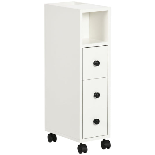 kleankin Slimline Bathroom Storage Cabinet in White