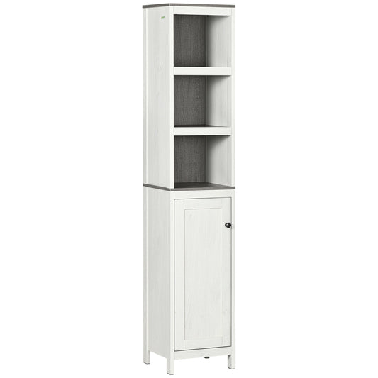 kleankin Tall Bathroom Storage Cabinet in White