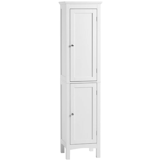 kleankin Tall Bathroom Storage Unit in White