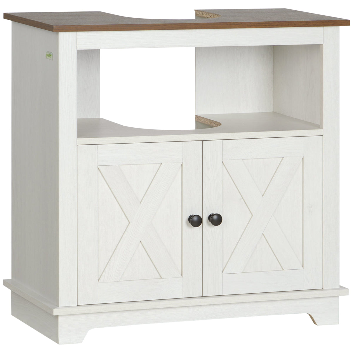 kleankin Under Sink Cabinet Bathroom Vanity Unit in White