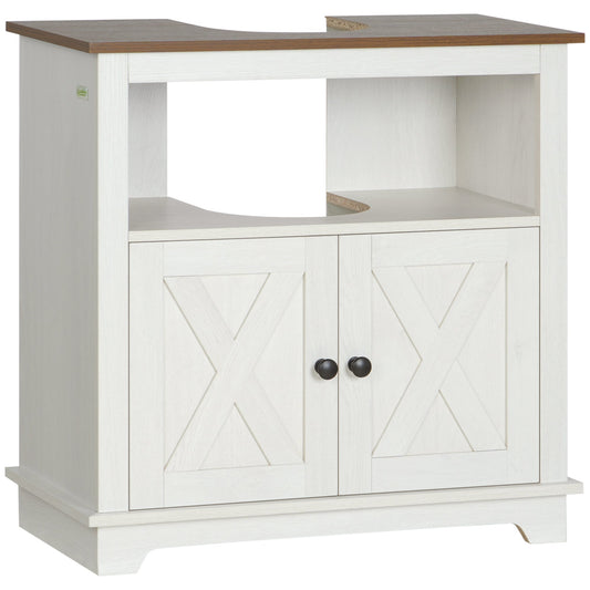 kleankin Under Sink Cabinet Bathroom Vanity Unit in White
