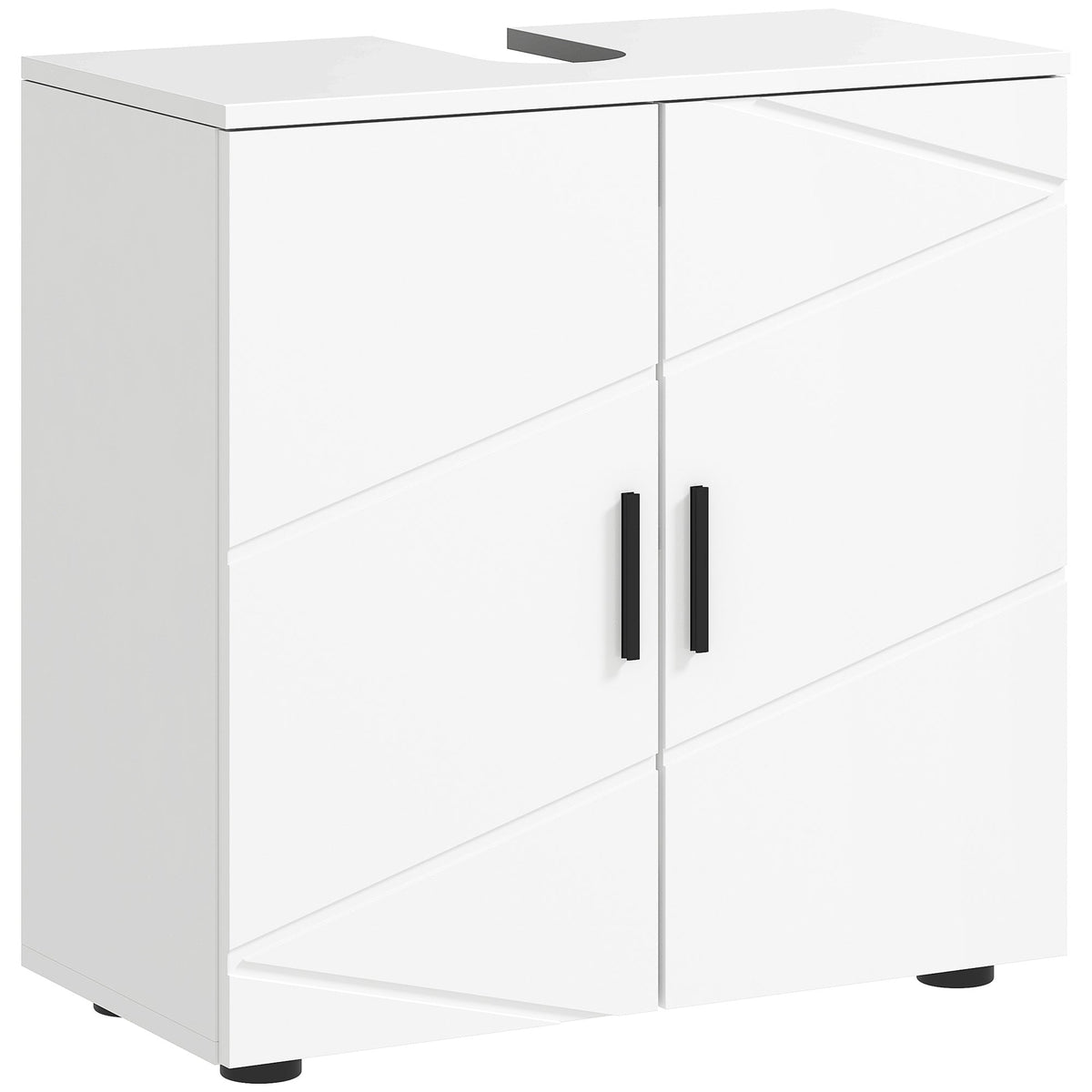 kleankin Under Sink Cabinet with Shelf in White