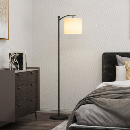 HOMCOM LED Floor Lamp, Stepless Dimmable Reading Standing Lamp with Magnetic Remote Control and 11 Colours Temperature & 11 Brightness Levels, 60 Min Timer for Living Room, Bedroom, Office, Black
