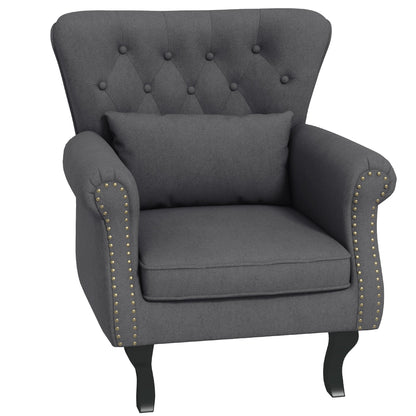 HOMCOM Chesterfield-Style Akcent Fotel - Szary