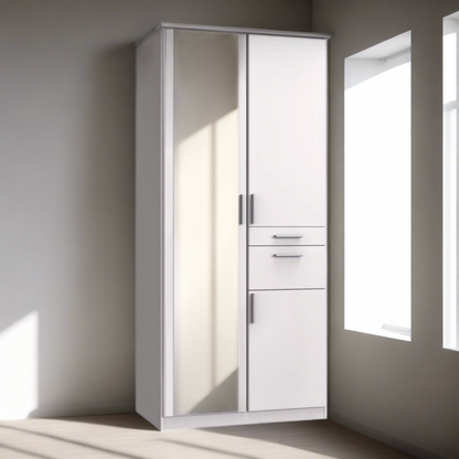 KODERA 2 Door Wardrobe White 90cm