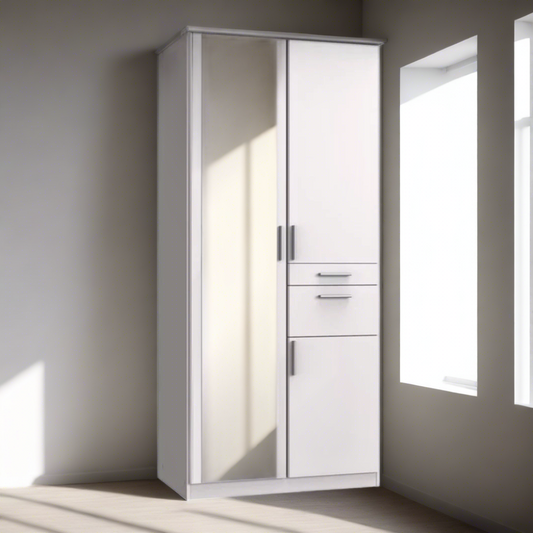 KODERA 2 Door Wardrobe White 90cm