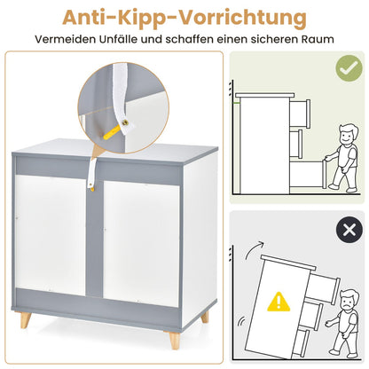 Modern 3 Drawer Chest Dresser with Large Storage Capacity Embedded Handle-White