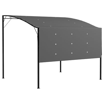 Outsunny 3 x 2.5 Patio Metal Gazebo Metal Frame Pergola with Extendable Canopy for Family Outdoor Shelter, Charcoal Grey