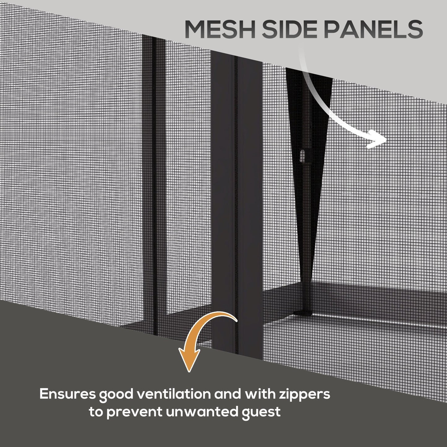 Outsunny 3 x 3(m) Pop Up Gazebo with Mosquito Netting, 1 Person Easy up Marquee Party Tent with 1-Button Push, Double Roof, Carry Bag, Sandbags, Height Adjustable Instant Shelter, Grey