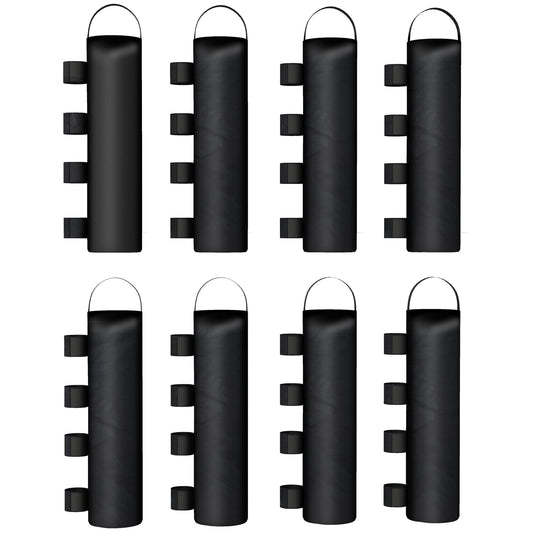 Outsunny 8 Pack Gazebo Sand Weights Bags, 40 kg 600D Heavy Duty Sand Bags Sandbags for Canopy Tent Legs, Without Sand, Black