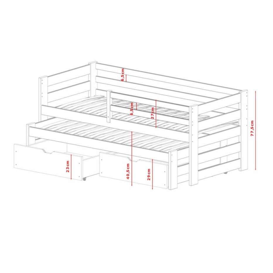 Truro Kubus Double Bed with Trundle