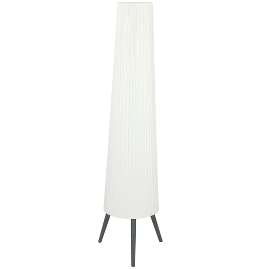 HOMCOM Dimmable Tripod Floor Lamp with Foot Switch, Nordic Standing Lamp with Fabric Shade, 153cm, White