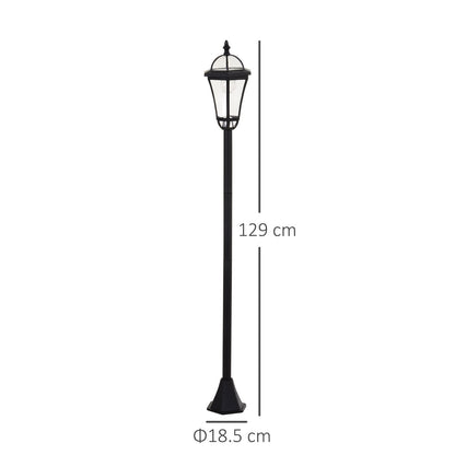 Outsunny 2 szt. 1,3 m Lampa ogrodowa solarna LED zasilana energią słoneczną Latarnia na patio, ścieżka, chodnik, wodoodporna, automatyczny przełącznik, 6 godzin, czarna
