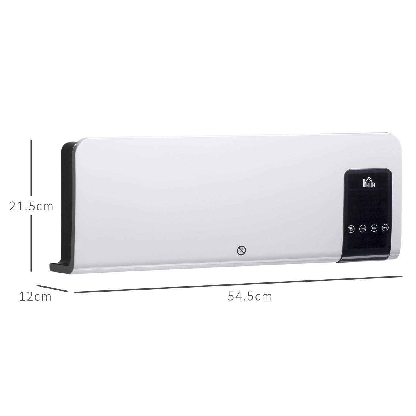 HOMCOM 2000W Wall-Mounted Heater, 18-45Â°C Temperature, White
