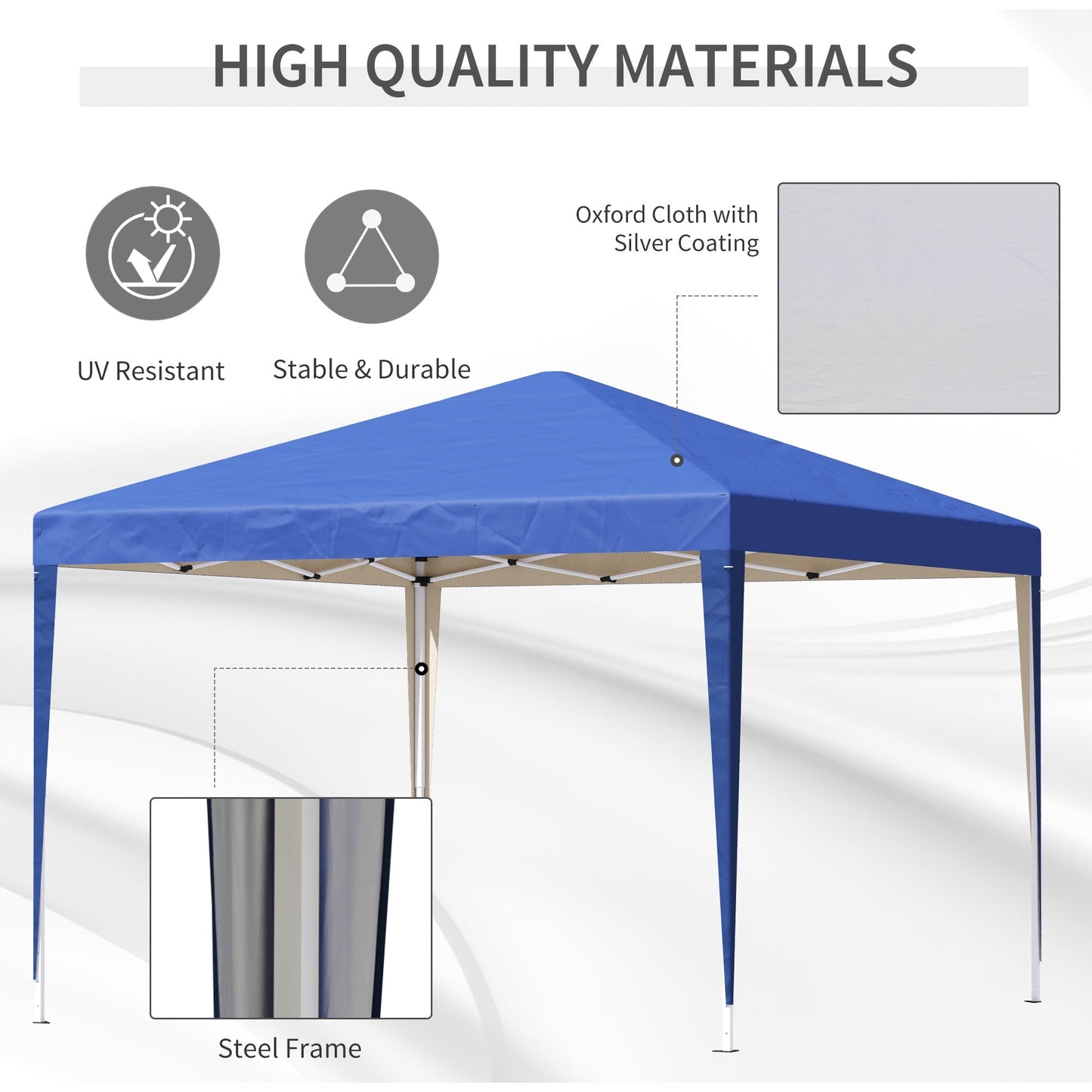 Outsunny 3 x 3M Garden Pop Up Gazebo Marquee Party Tent Wedding Canopy (Blue) + Carrying Bag