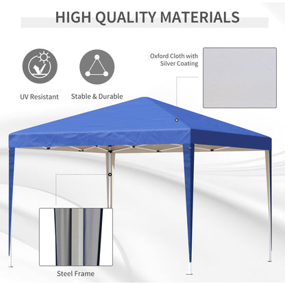 Outsunny 3 x 3M Garden Pop Up Gazebo Marquee Party Tent Wedding Canopy (Blue) + Carrying Bag