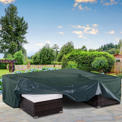 Outsunny Duży zestaw mebli ogrodowych Patio Pokrowiec 600D Oxford Square Wodoodporny, 230 x 230 x 70 cm, Zielony