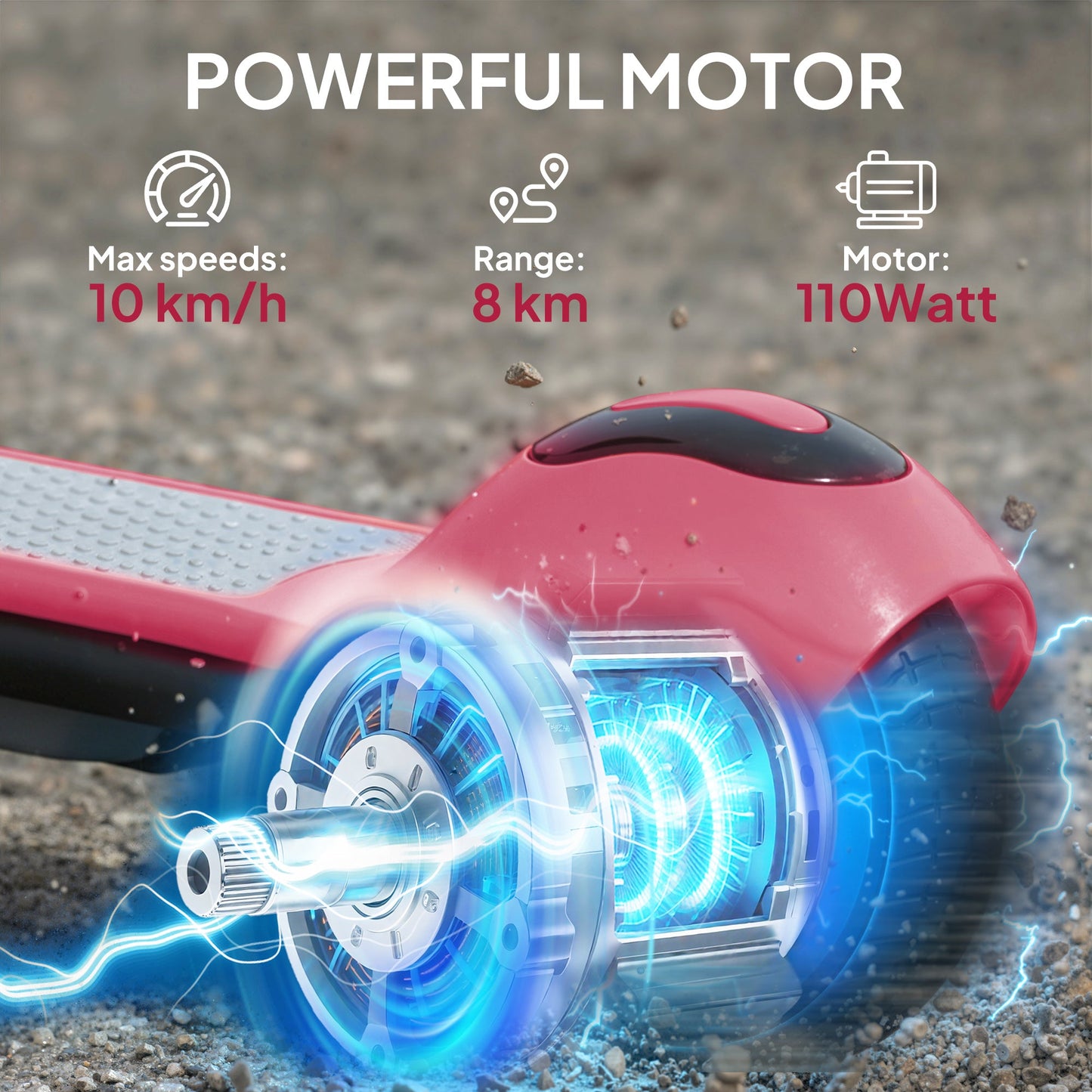 SPORTNOW Electric Scooter for Kids, with LED Display, Pink