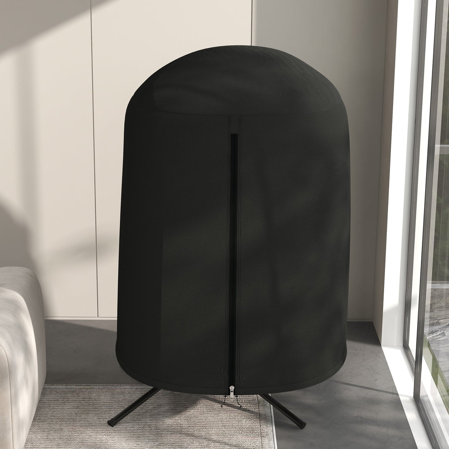 Outsunny 190 x 128cm Wiszący pokrowiec na krzesło Egg Chair - czarny