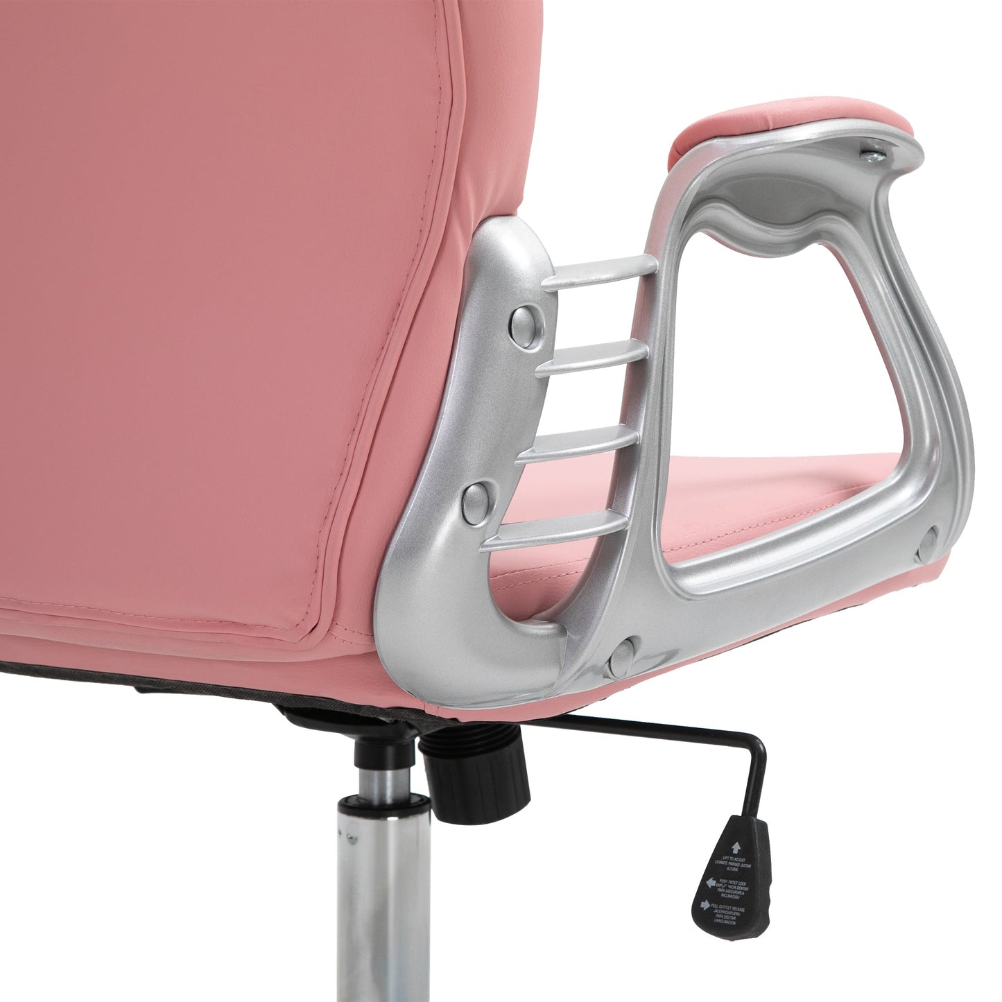 Vinsetto Office Chair Ergonomic 360¡ Swivel PU Diamante Padded Base 5 Castor Wheels for Home Work Pink