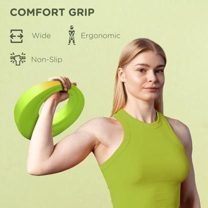 SPORTNOW 8 kg Kettlebell, miękki odważnik kettlebell z szerokim uchwytem do domowej siłowni, podnoszenia ciężarów, treningu siłowego, zielony