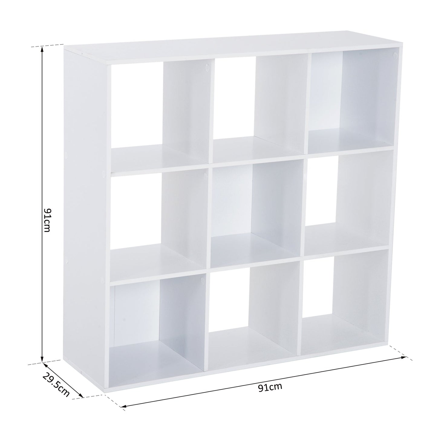 Wooden 9 Cube Storage Unit w/3 Tier Shelves Organiser Display Rack Living Room Bedroom Furniture - White