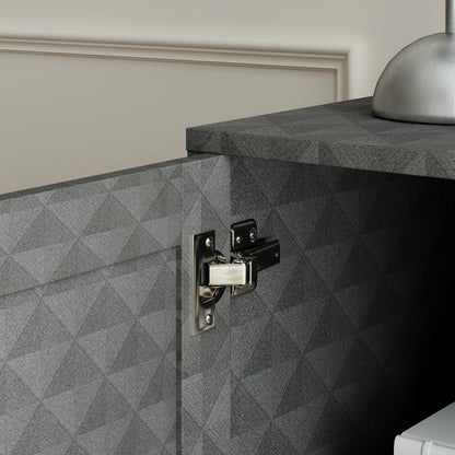HOMCOM Sideboard with Adjustable Shelf, Freestanding Sideboard Storage Cabinet with Open Compartment and 2 Drawers, Grey