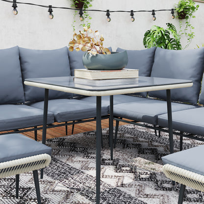 Outsunny Six-Piece Rattan Strong Garden Sofa Set - Grey