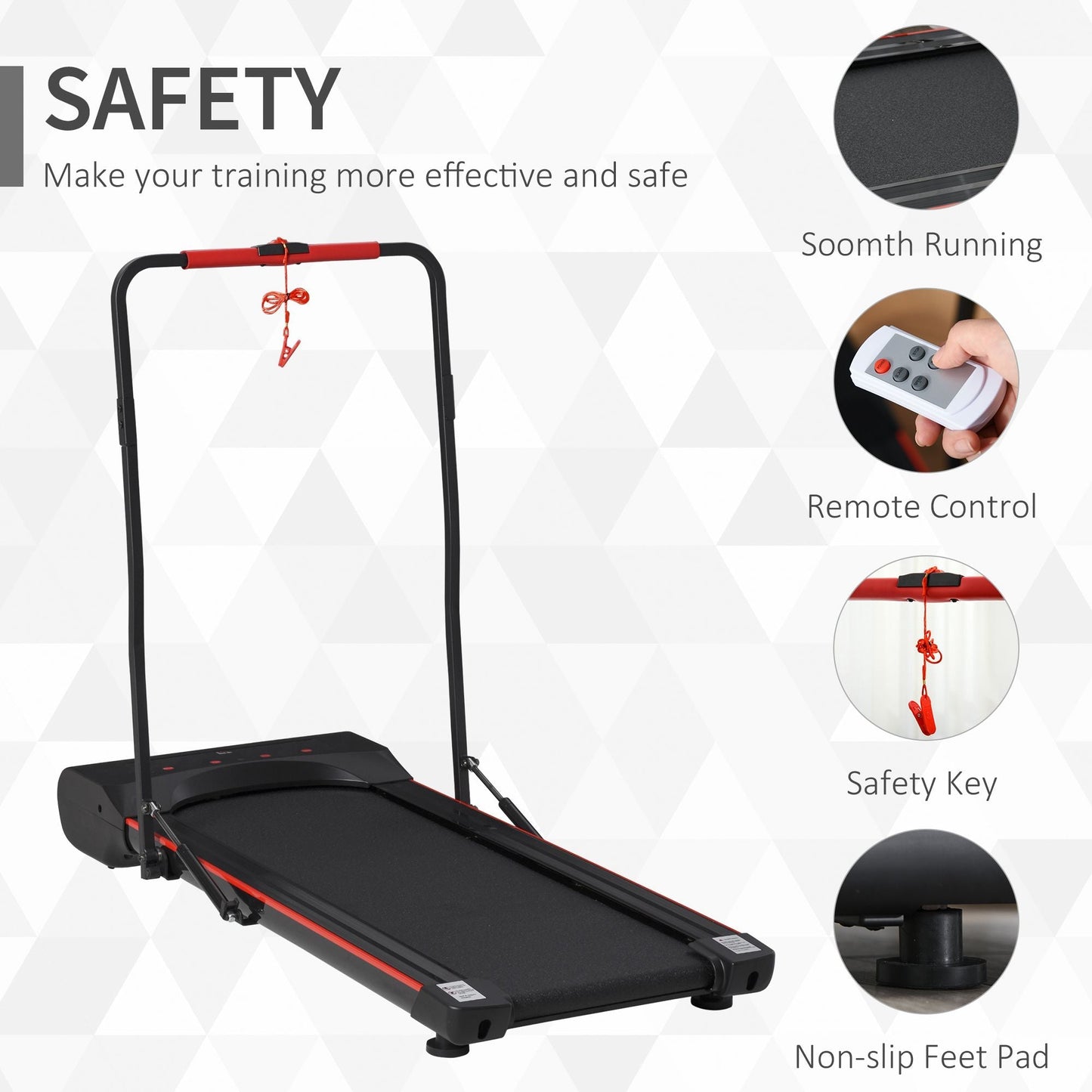 Foldable Walking Machine Treadmill 1-6km/h with LED Display & Remote Control Exercise Fitness for Home Office