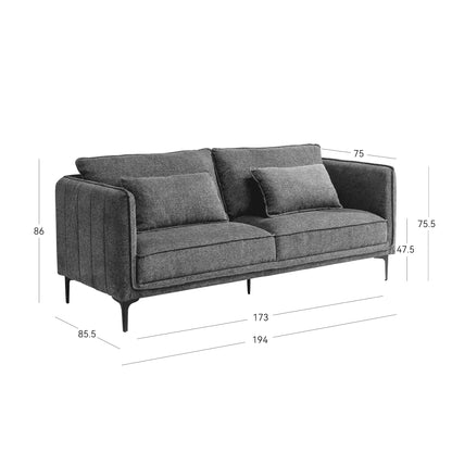 Landor Sofa 3 Seater Grey